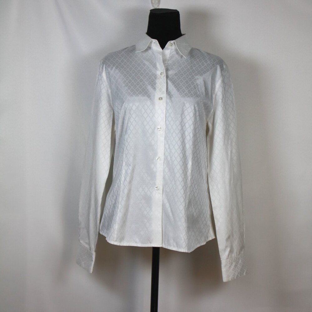 Pendleton White Button Down Blouse Size 12 - image 5